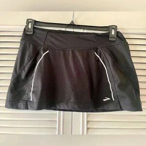 Brooks Women’s PR Mesh Skort Black & White w/Waist Pocket SZ M
